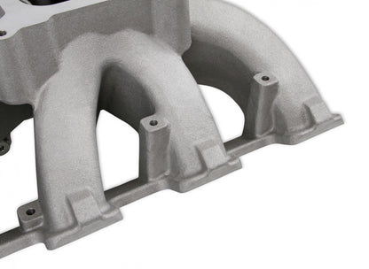 Single Plane Split-Design Race Intake Manifold- GM LS3/L92-4150 Carbureted Single Plane Split-Design Race Intake Manifold Fits All GM LS Gen III or IV Engines Equipped with LS3/L92 Cylinder Heads Holley-8