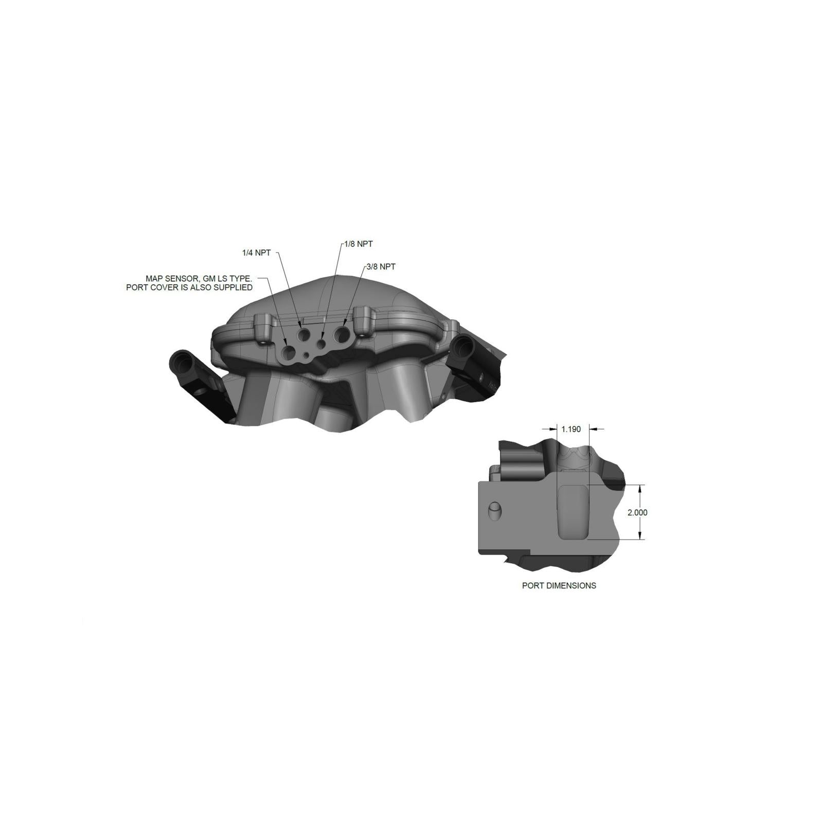 351W Ford Hi-Ram EFI Manifold with Side Mount Top 351W Ford Hi-Ram Intake Manifold with 95mm 1986-95 Ford 5.0 Throttle Body Flange Side Mount Top Holley-13