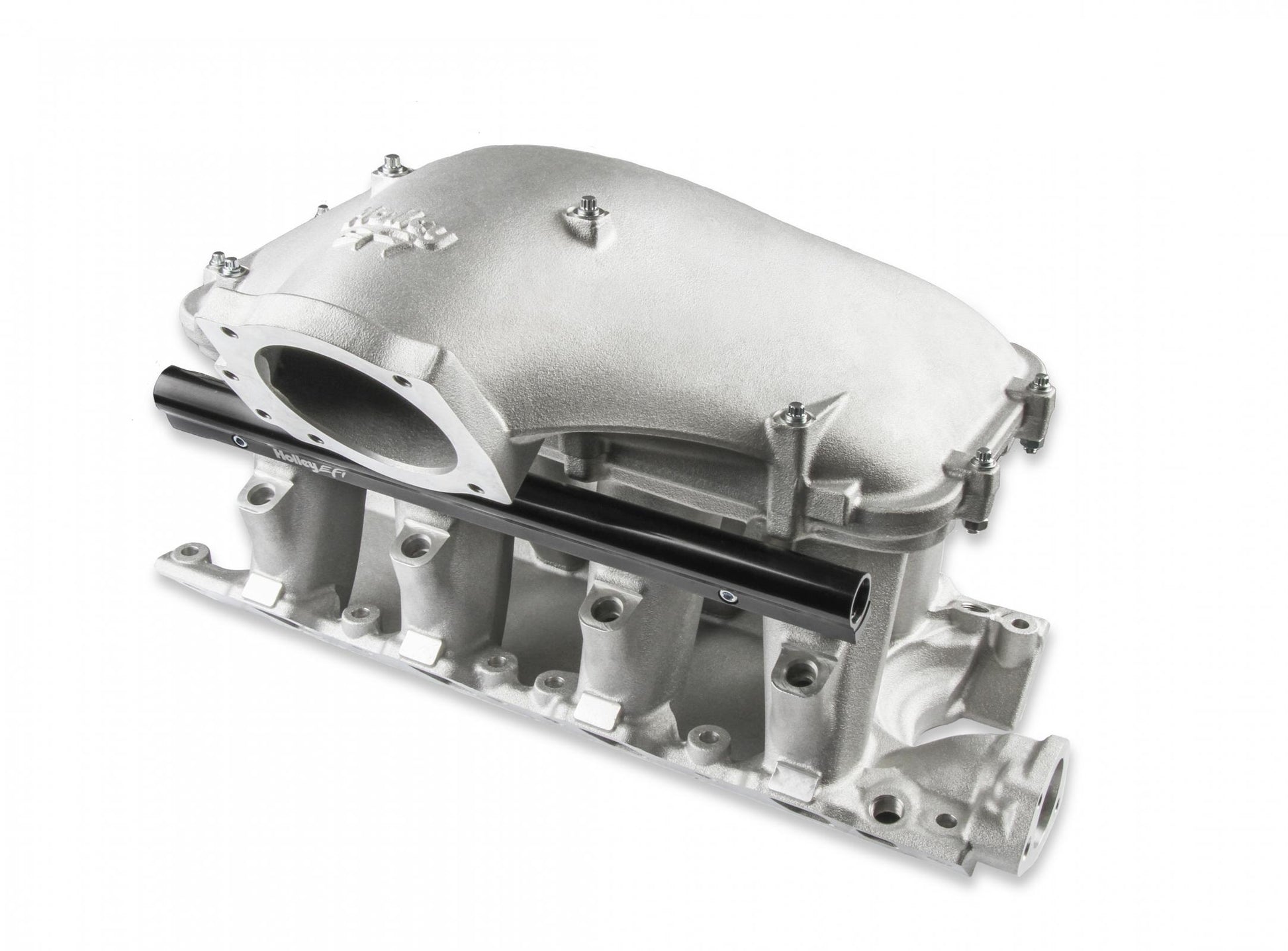 351W Ford Hi-Ram EFI Manifold with Side Mount Top 351W Ford Hi-Ram Intake Manifold with 95mm 1986-95 Ford 5.0 Throttle Body Flange Side Mount Top Holley-4