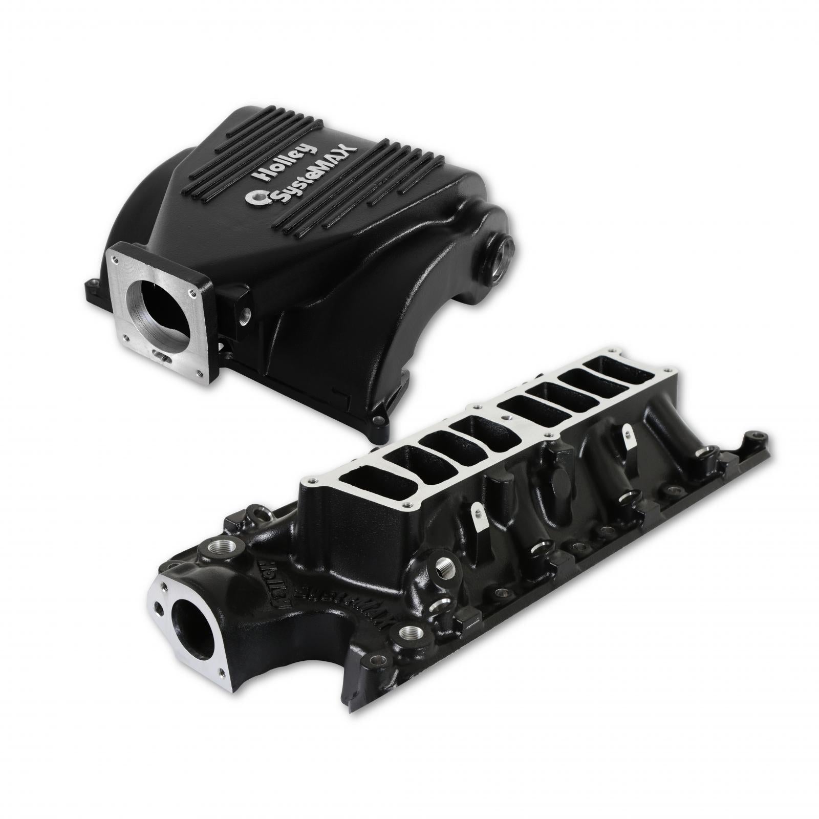 Systemax Intake Ford Small Block V8 Black Ceramic Coated EFI Intake Manifold 1986-1995 5.0L Upper and Lower E.O Legal Black Ceramic Coated Finish Holley-3