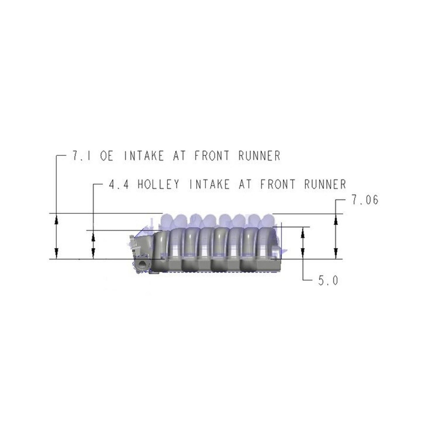 Low-Profile Intake Manifold Godzilla Natural Finish Fits Ford 7.3L Godzilla Engine Holley-2