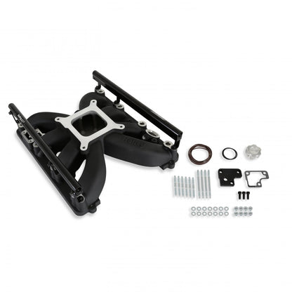 Single Plane Intake Manifold for Gen III Hemi, EFI Black Fits 2009-2023 5.7-liter, 2005-2010 6.1-liter and 2011-2023 6.4-liter Chrysler Gen III Hemi Engines Holley