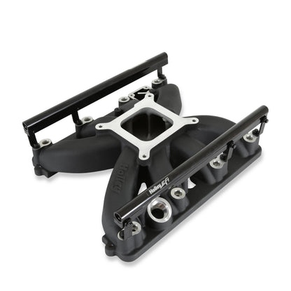 Single Plane Intake Manifold for Gen III Hemi, EFI Black Fits 2009-2023 5.7-liter, 2005-2010 6.1-liter and 2011-2023 6.4-liter Chrysler Gen III Hemi Engines Holley-5