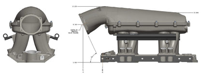 Hi-Ram EFI Intake Manifold Kit Small Block Chevy Small Block Chevy Hi-Ram Intake Manifold with 105mm LS Throttle Body Flange Plenum Top Holley-10