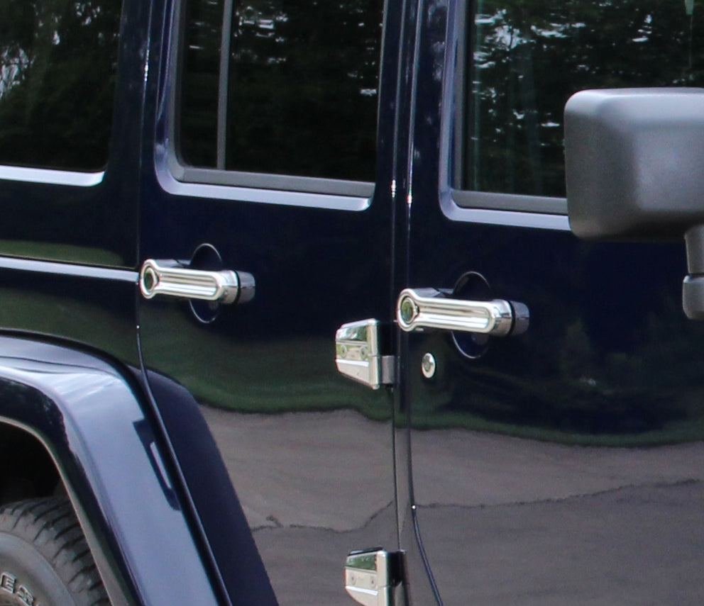 Kentrol Jeep JK Exterior Door Handle Covers 10 Pieces 07-18 Wrangler JK Polished Silver Kentrol