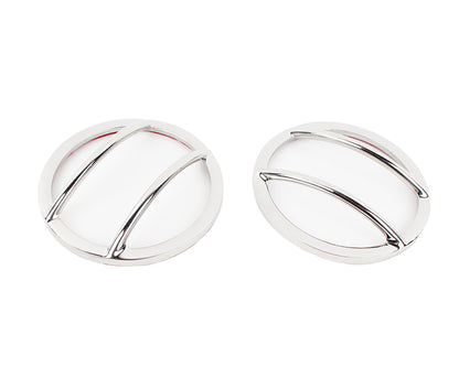 Jeep JK Fog Light Cover Pair 07-18 Wrangler JK Polished Silver Kentrol-1
