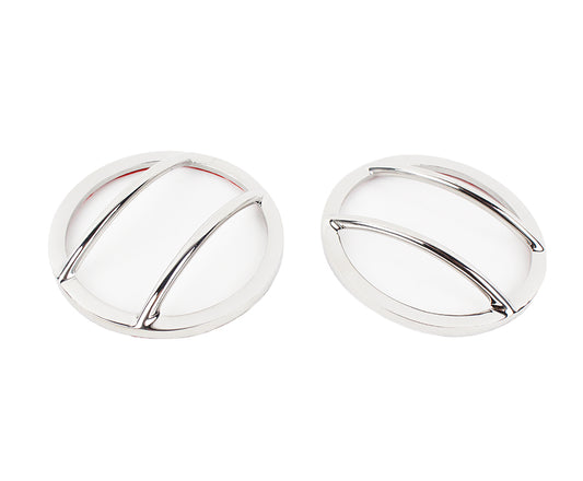 Jeep JK Fog Light Cover Pair 07-18 Wrangler JK Polished Silver Kentrol-1