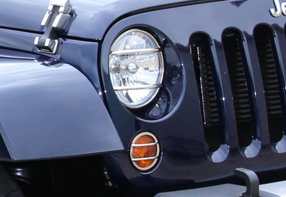 Jeep JK Fog Light Cover Pair 07-18 Wrangler JK Polished Silver Kentrol-4