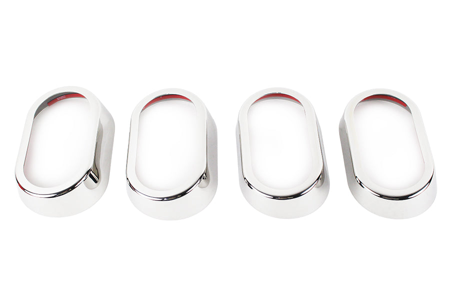 Kentrol Jeep JK Interior Door Handle Bezels 4 Pieces 07-10 Wrangler JK Polished Silver Kentrol