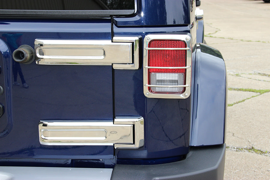 Jeep JK Tailgate Hinge Overlays 4 Pieces 07-18 Wrangler JK Polished Silver Kentrol-4