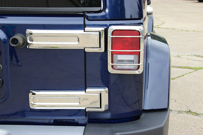 Jeep JK Tailgate Hinge Overlays 4 Pieces 07-18 Wrangler JK Polished Silver Kentrol-4
