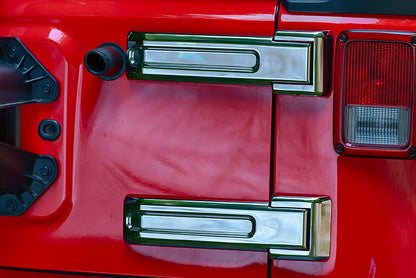 Jeep JK Tailgate Hinge Overlays 4 Pieces 07-18 Wrangler JK Polished Silver Kentrol-5