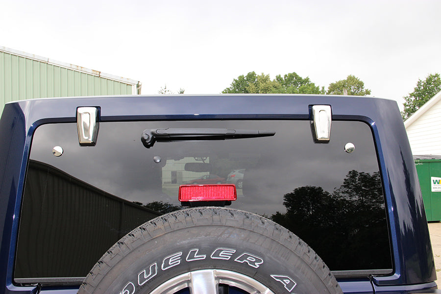 Kentrol Jeep JK Liftgate Hinge Overlays Pair 07-18 Wrangler JK Polished Silver Kentrol