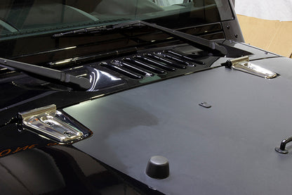 Jeep JK Hood Hinge Overlays Pair 07-18 Wrangler JK Polished Silver Kentrol-5