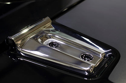 Jeep JK Hood Hinge Overlays Pair 07-18 Wrangler JK Polished Silver Kentrol-6