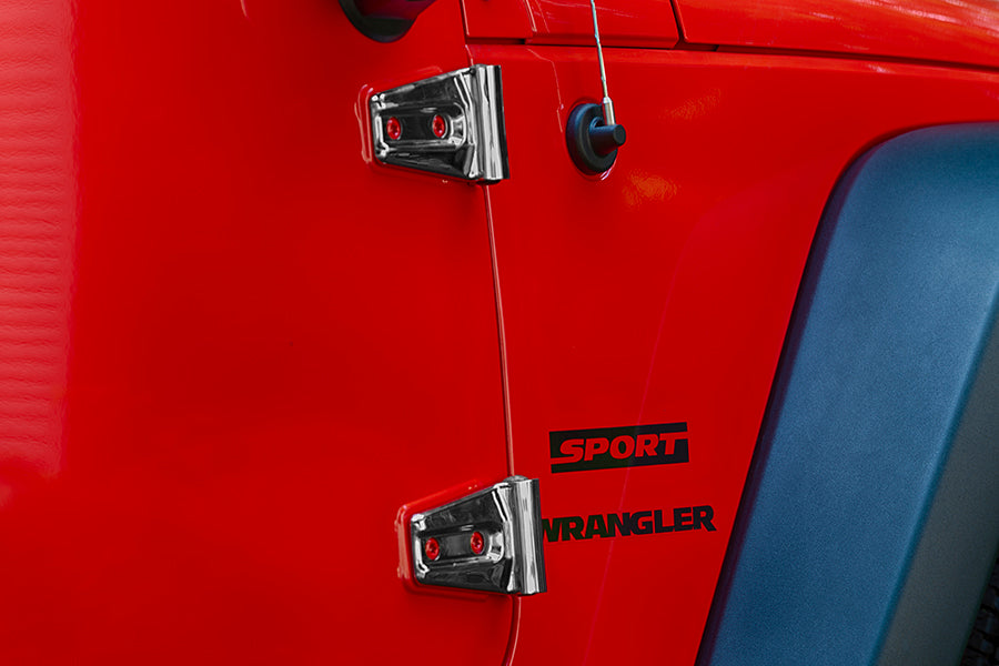 Kentrol Jeep JK Door Hinge Overlays 4 Pieces 2 Door 07-18 Wrangler JK Polished Silver Kentrol