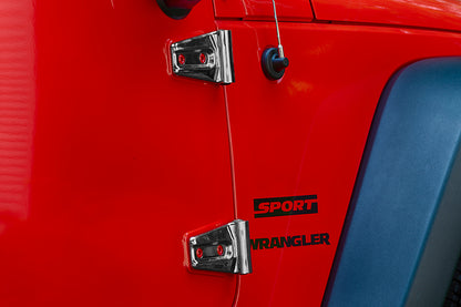 Jeep JK Door Hinge Overlays 4 Pieces 2 Door 07-18 Wrangler JK Polished Silver Kentrol-5