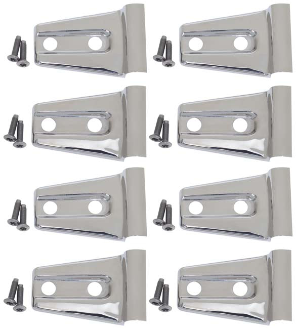 Kentrol Jeep JK Door Hinge Overlays 8 Pieces 4 Door 07-18 Wrangler JK Polished Silver Kentrol
