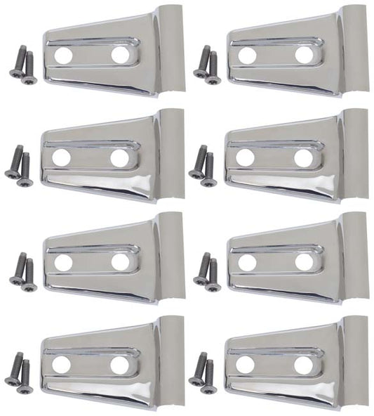 Kentrol Jeep JK Door Hinge Overlays 8 Pieces 4 Door 07-18 Wrangler JK Polished Silver Kentrol
