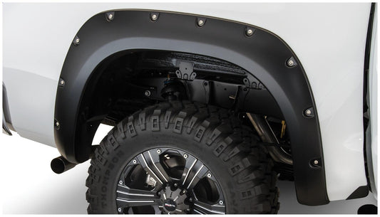 Black Pocket/Rivet Style Smooth Finish Rear Fender Flares For 2007-2013 Toyota Tundra Bushwacker