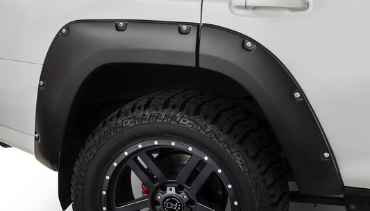 Black Pocket/Rivet Style Smooth Finish Rear Fender Flares For 2014-2022 Toyota 4Runner (Excludes Limited) Bushwacker