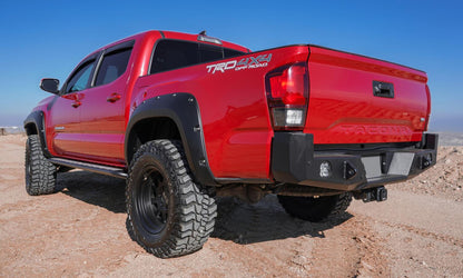 Black Pocket/Rivet Style Smooth Finish Front Fender Flares For 22-26 Toyota Tundra Bushwacker-1