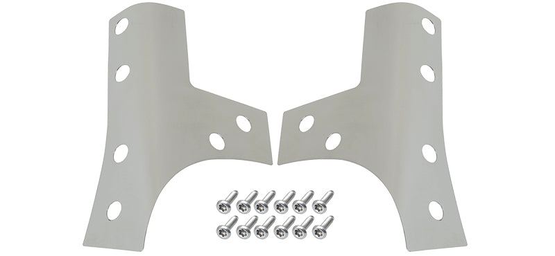 Jeep JK Windshield Support Overlays Pair 07-18 Wrangler JK Polished Silver Kentrol