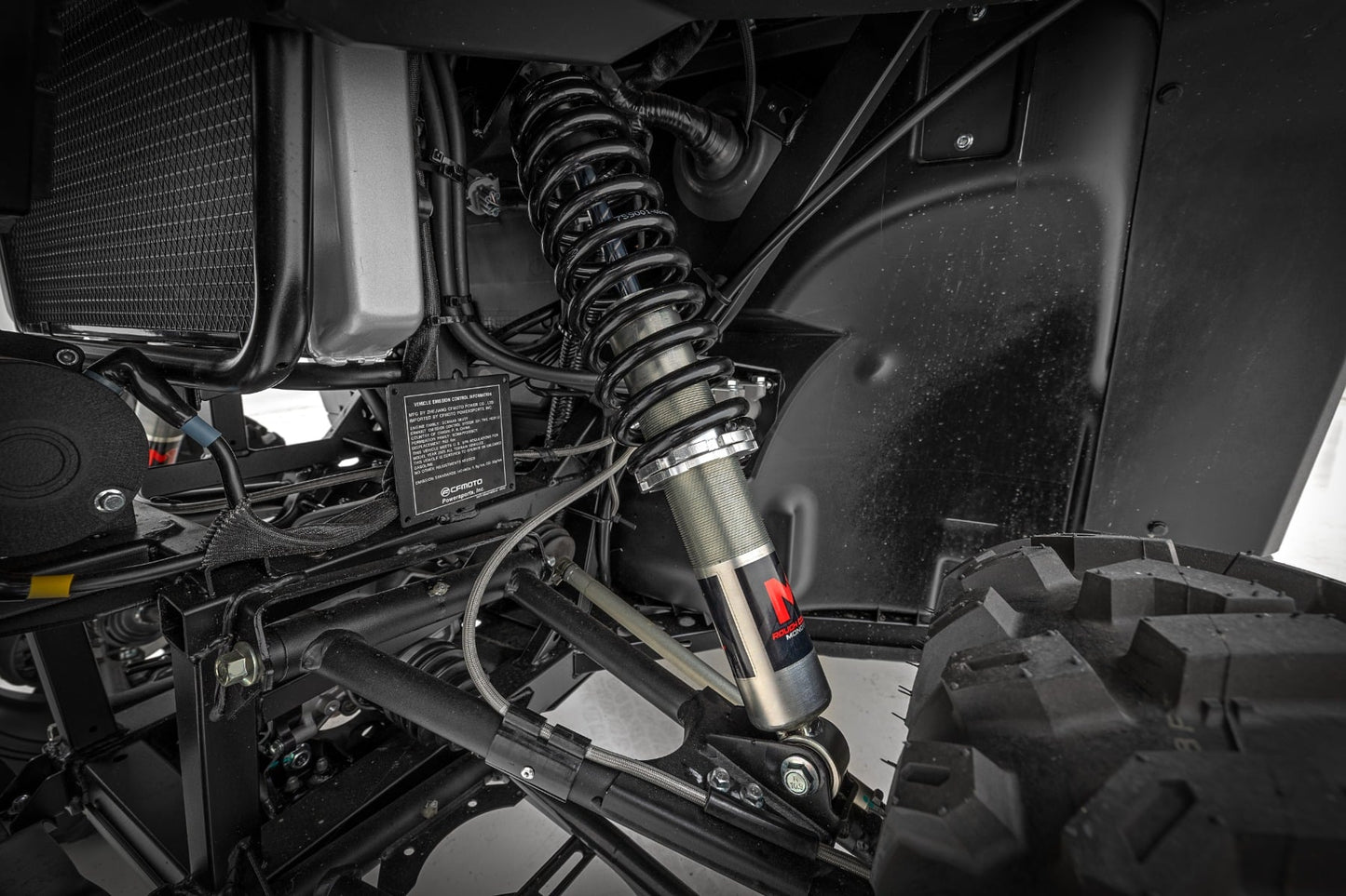 M1 Front Coil Over Shocks Ride Height Adjust CFMOTO UFORCE 1000/1000 XL Rough Country-3