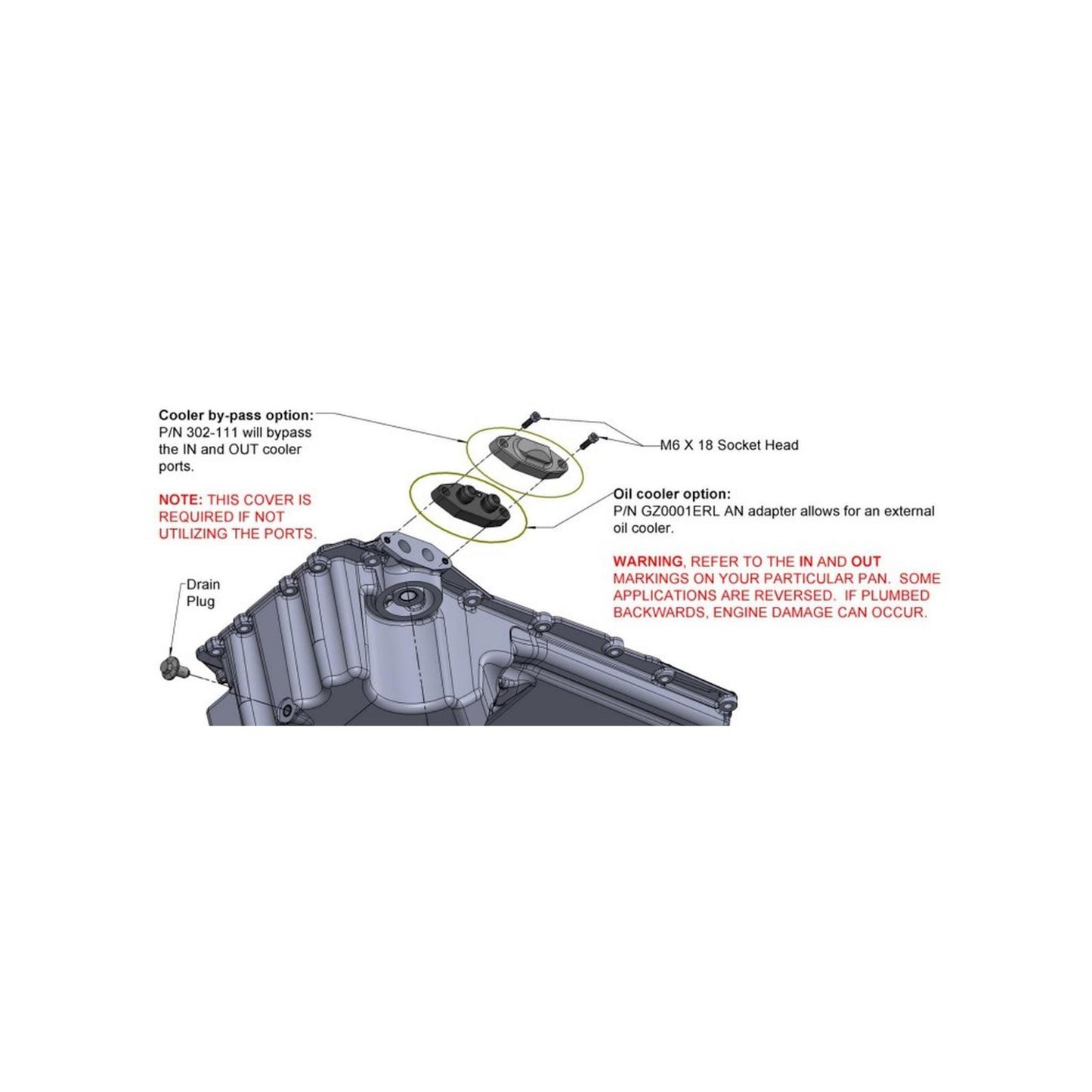 Oil Cooler Port Block-Off Plate Ford 7.3L Godzilla Fits Oil Pan for Ford 7.3L Godzilla Engine If Not Using 1138ERL or 1139ERL Adapters Holley
