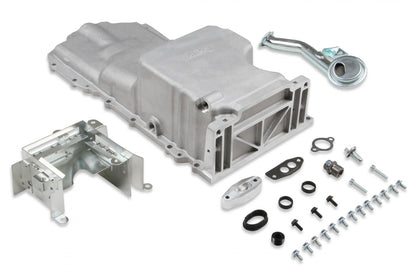 GM Gen V LT Swap Oil Pan Drag Race As Cast with Turbo Oil Return GM Gen V LT Swap Oil Pan Drag Race As Cast Includes Special Drag Race Hinged Door Baffles & Pickup with Turbo Oil Return Holley-23