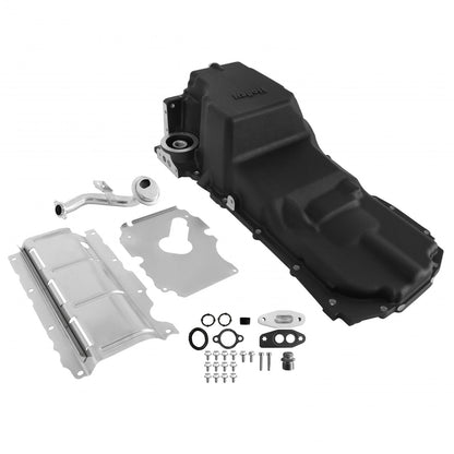 GM LT Swap Oil Pan 4WD / Truck / Off-Road Black Fits 1973-1987 GM K10 LT Swapped Trucks and Other 4WD LT Swap Projects Holley-3