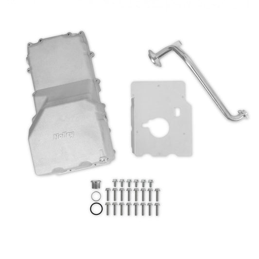 Cast Aluminum Rear Sump Oil Pan Ford Coyote Swap Fits Gen 1 and 2 Coyote Engine Swaps in 1979-2004 Ford Fox-Body and SN95 Mustangs Holley