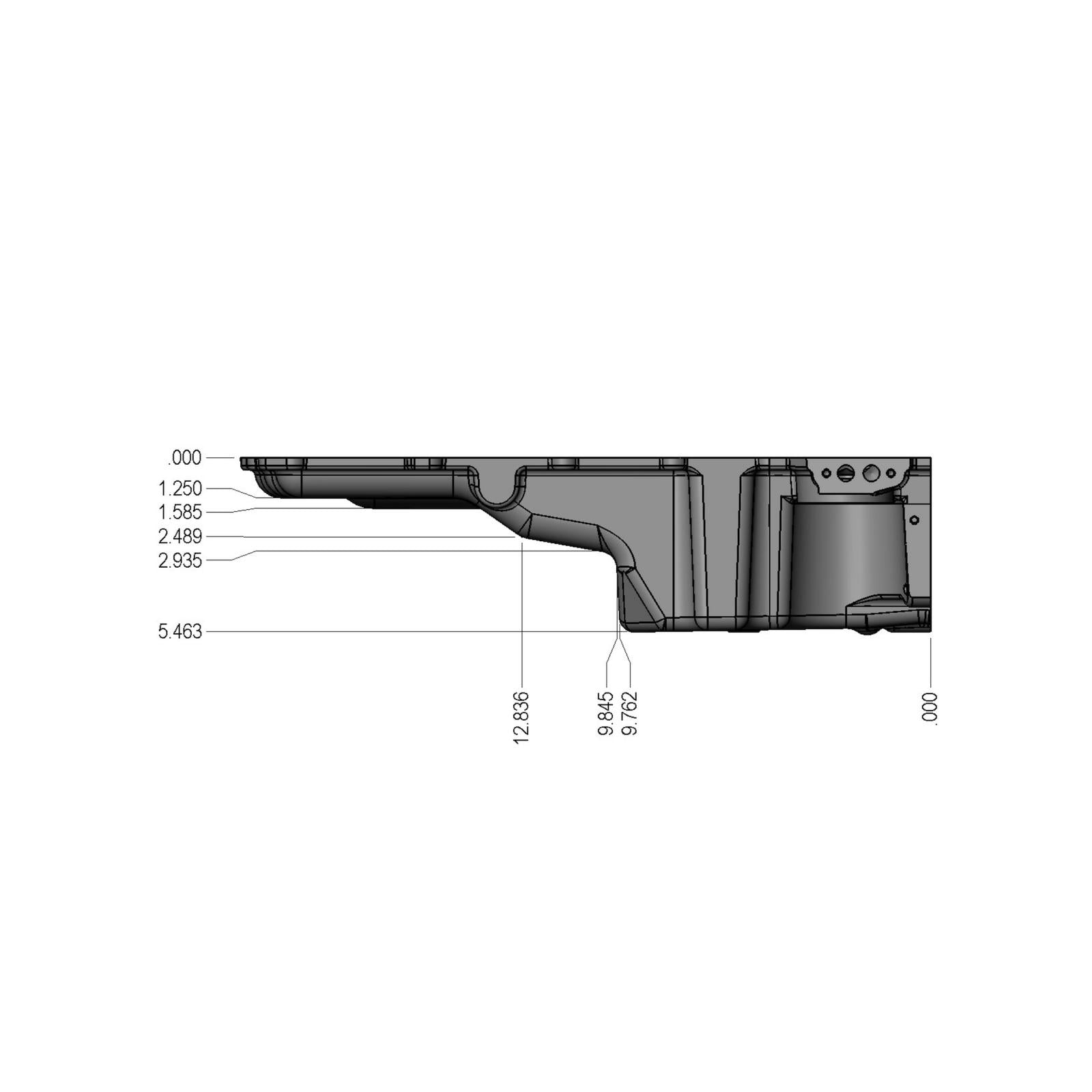 GM LS Swap Oil Pan Most Front Clearance No Drain-Back Holes Fits LS Swapped Vehicles Requiring Even More Clearance Than the 302-1 and 302-2 Same As 302-3 But Without Drain-Back and Plugs Holley-9