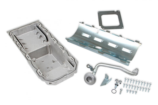 Gen III Hemi Swap Oil Pan Mid-Sump Non-VVT Fits Non-VVT Gen III Hemi Engines 2003-2008 5.7L, 2005-2010 6.1L, 2007-2010 392 Hemi Crate Engines Mid-Sump Design Fits 1963-1974 Mopar A-Body, B-Body, C-Body & E-Body Holley