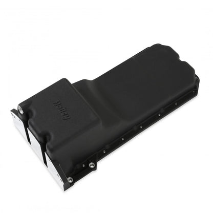 Gen III Hemi Swap Oil Pan Black Fits Gen III Hemi Hellcat Engines 2015-Up 6.2L Supercharged Engines Rear-Sump Design Fits Most Trucks Holley-1