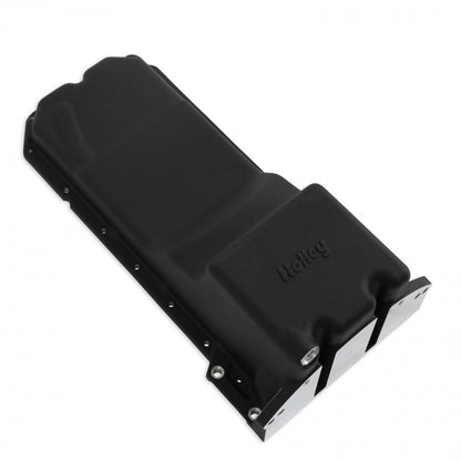 Gen III Hemi Swap Oil Pan Black Fits Gen III Hemi Hellcat Engines 2015-Up 6.2L Supercharged Engines Rear-Sump Design Fits Most Trucks Holley-2