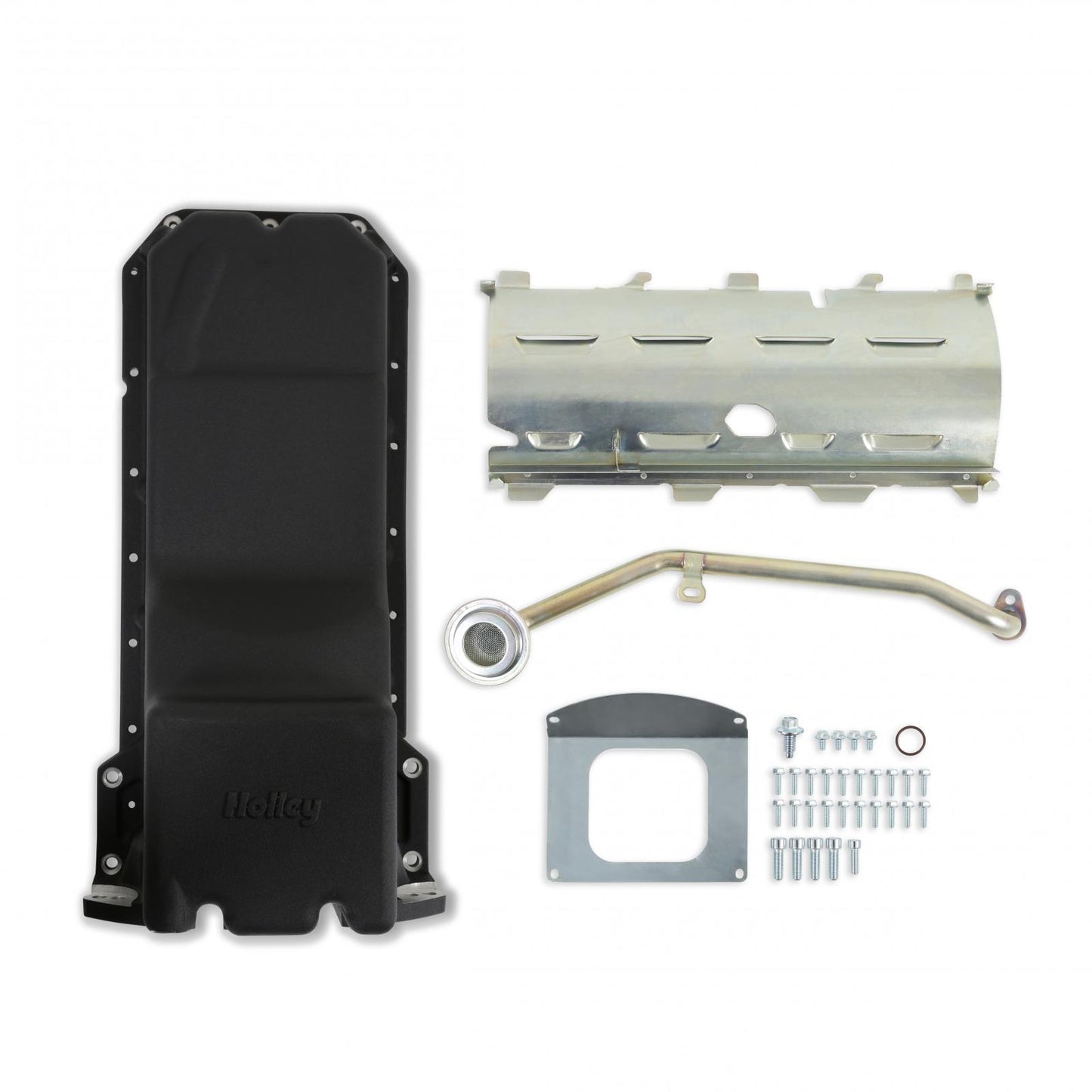 Gen III Hemi Swap Oil Pan Black Fits Gen III Hemi Hellcat Engines 2015-Up 6.2L Supercharged Engines Rear-Sump Design Fits Most Trucks Holley-3