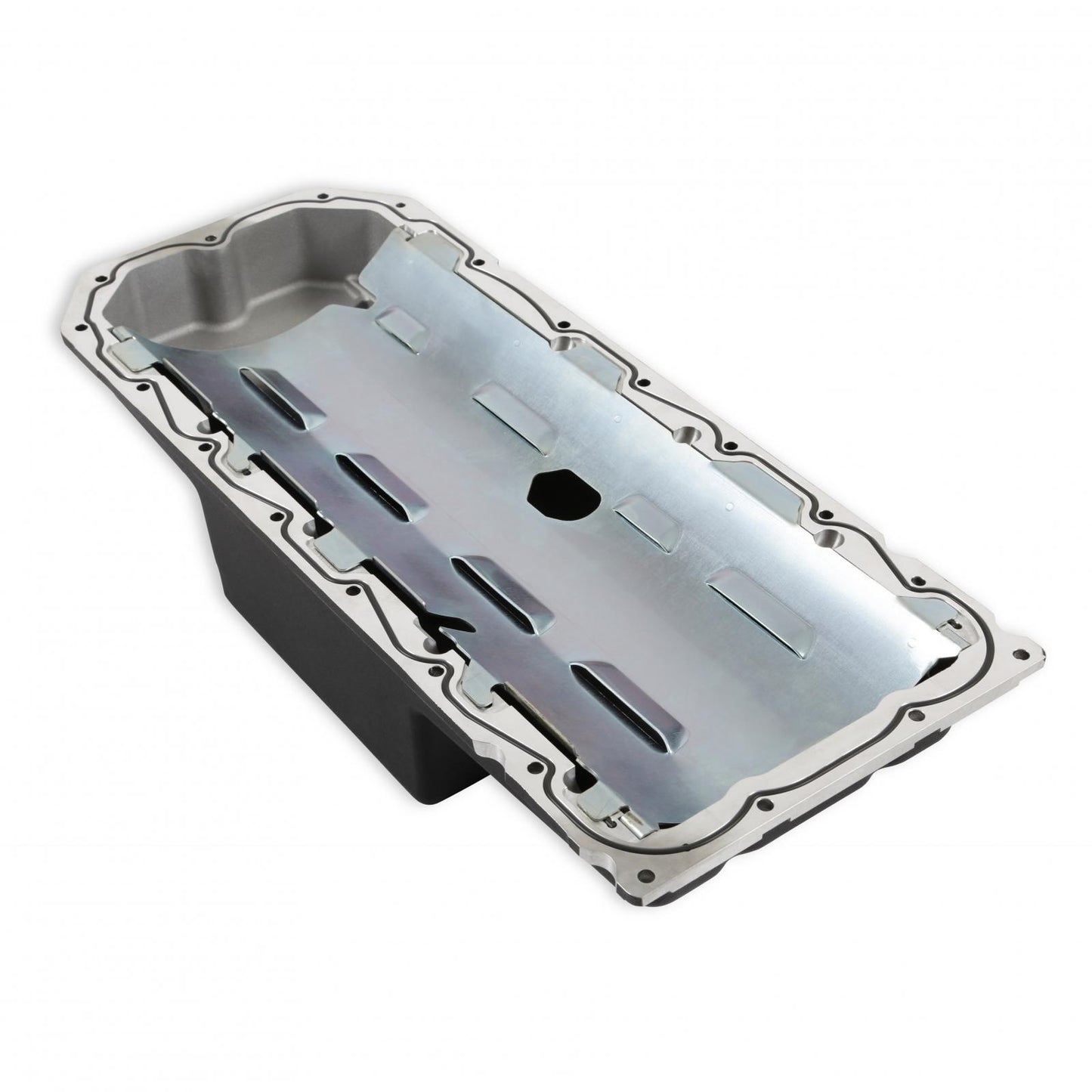 Gen III Hemi Swap Oil Pan Mid-Sump Hellcat Black Fits Gen III Hemi Hellcat Engines 2015-up 6.2L Supercharged Engines Mid-Sump Design Fits 1963-1974 Mopar A-Body, B-Body, C-Body & E-Body Holley-13