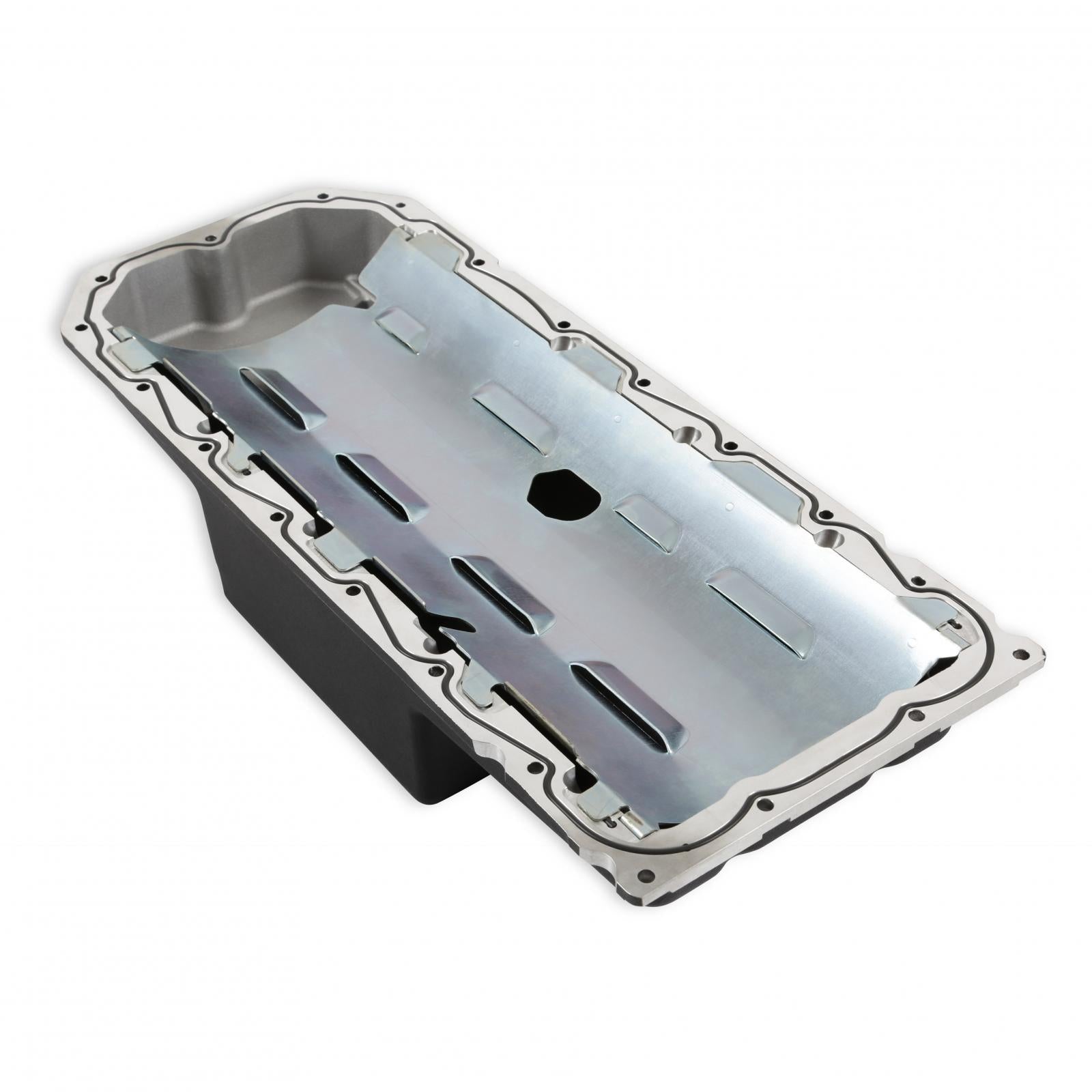 Gen III Hemi Swap Oil Pan Mid-Sump Hellcat Black Fits Gen III Hemi Hellcat Engines 2015-up 6.2L Supercharged Engines Mid-Sump Design Fits 1963-1974 Mopar A-Body, B-Body, C-Body & E-Body Holley-13