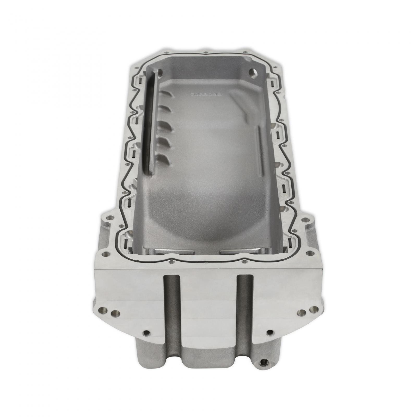 Gen III Hemi Swap Oil Pan Rear-Sump Natural Non-VVT Fits Non-VVT Gen III Hemi Engines 2003-2008 5.7L, 2005-2010 6.1L, 2007-2010 392 Hemi Crate Engines Rear-Sump Design Fits Most Trucks Natural As-Cast Finish Holley-5