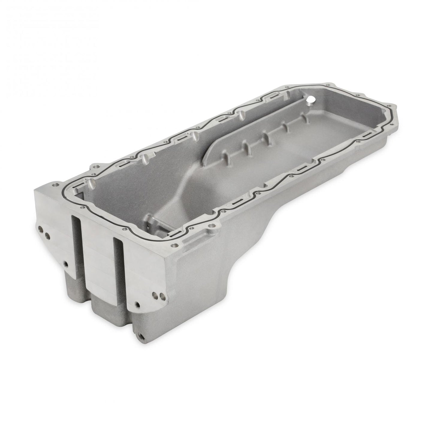 Gen III Hemi Swap Oil Pan Rear-Sump Natural Non-VVT Fits Non-VVT Gen III Hemi Engines 2003-2008 5.7L, 2005-2010 6.1L, 2007-2010 392 Hemi Crate Engines Rear-Sump Design Fits Most Trucks Natural As-Cast Finish Holley-9
