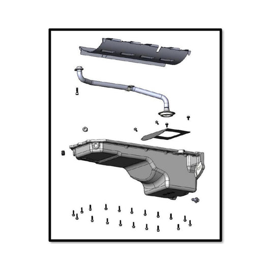 Gen III Hemi Swap Oil Pan Rear-Sump Black VVT Fits VVT Gen III Hemi Engines 2009-up 5.7L & 2011-up 6.4L Engines Rear-Sump Design Fits Most Trucks Black Finish Holley