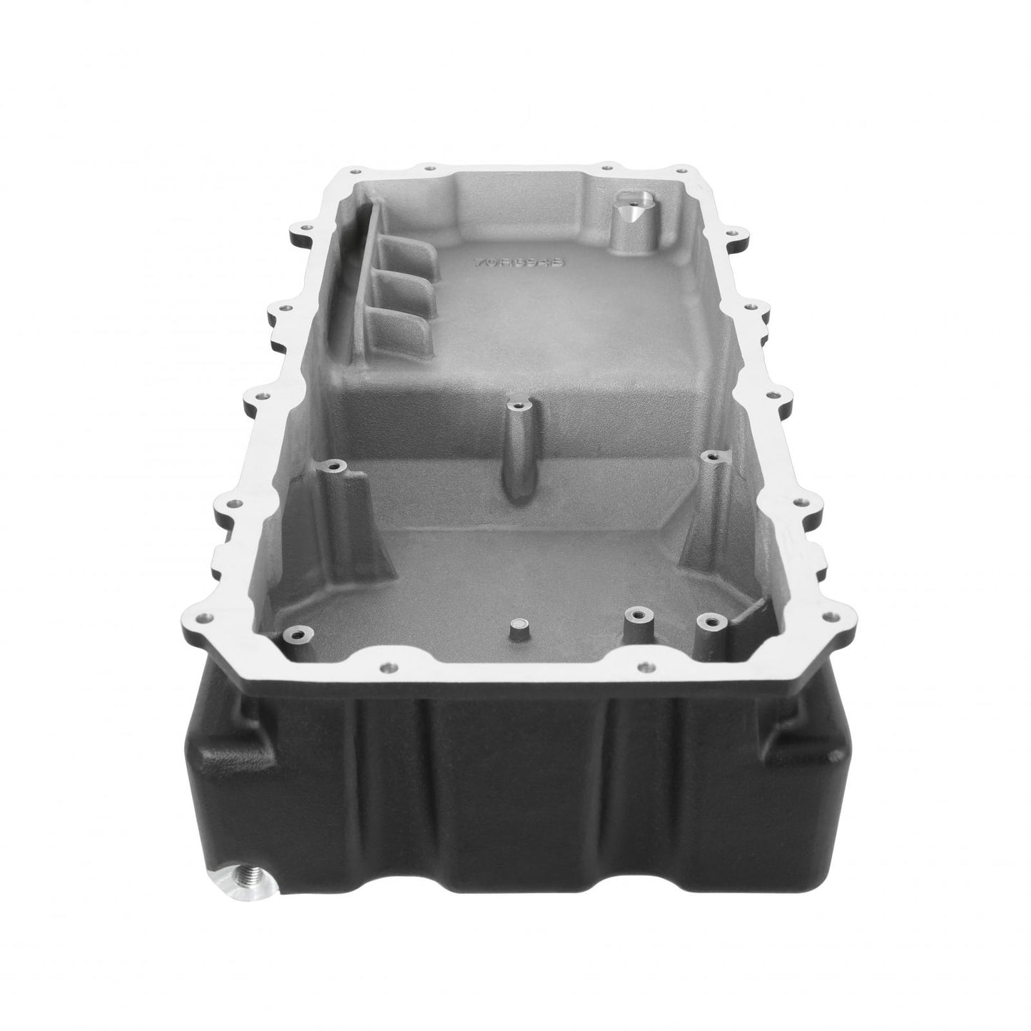 Cast Aluminum Rear Sump Oil Pan Ford Coyote Swap Black Fits Gen 1 and 2 Coyote Engines in 1953-1979 Ford F100, F150, and F250 2WD Trucks Holley-4