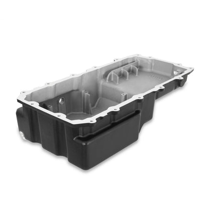 Cast Aluminum Rear Sump Oil Pan Ford Coyote Swap Black Fits Gen 1 and 2 Coyote Engines in 1953-1979 Ford F100, F150, and F250 2WD Trucks Holley-6