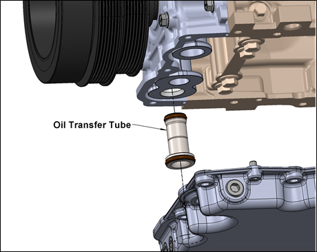 Oil Transfer Tube Ford Godzilla 7.3L Fits Accessory Drive Kits with Oiling System Pump to Pan Oil Transfer Tube Holley-1