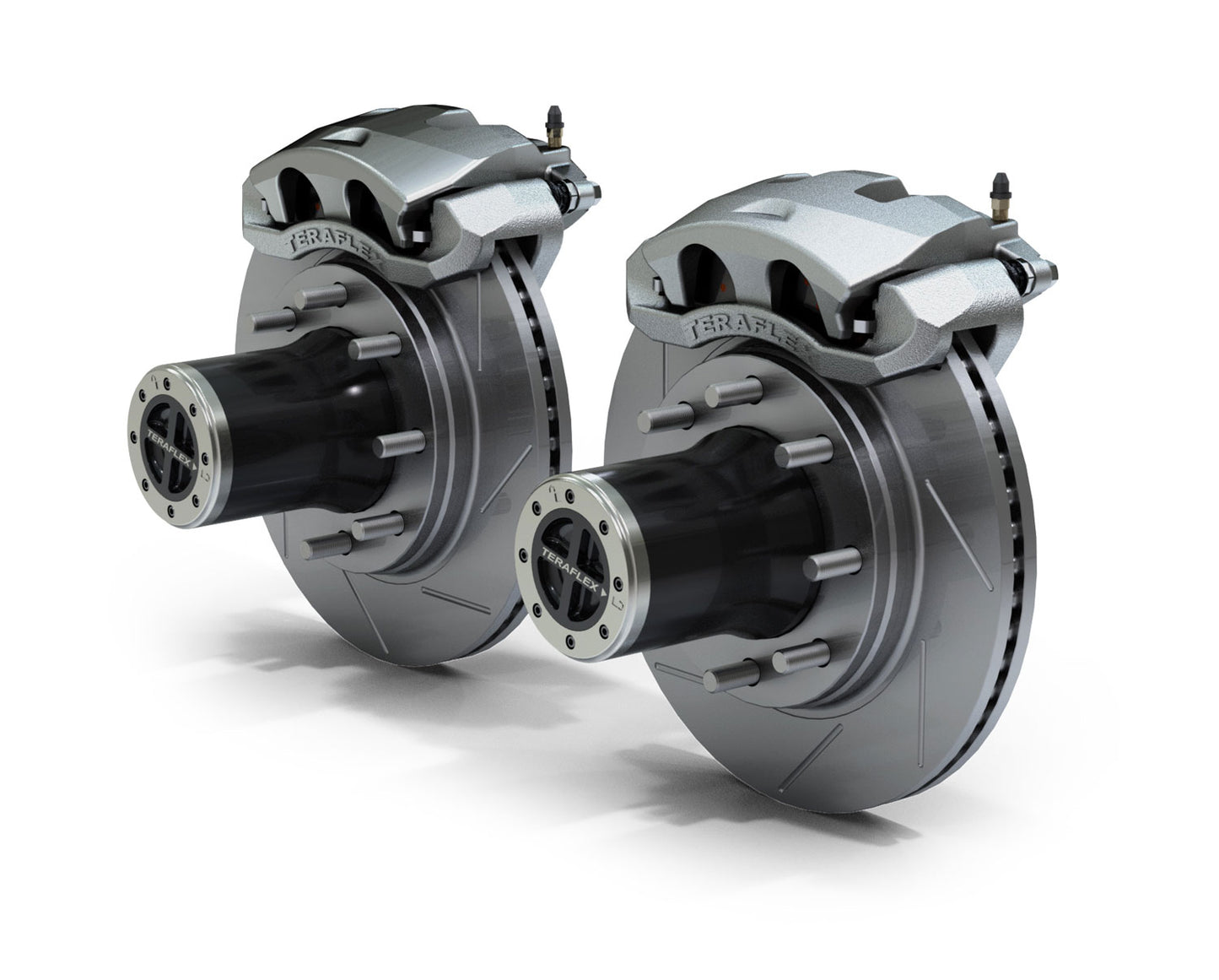 07-18 Wrangler JK Dana 30/44 Front Axle 8-Lug Locking Hub Conversion Kit w/ Slotted Big Brakes TeraFlex