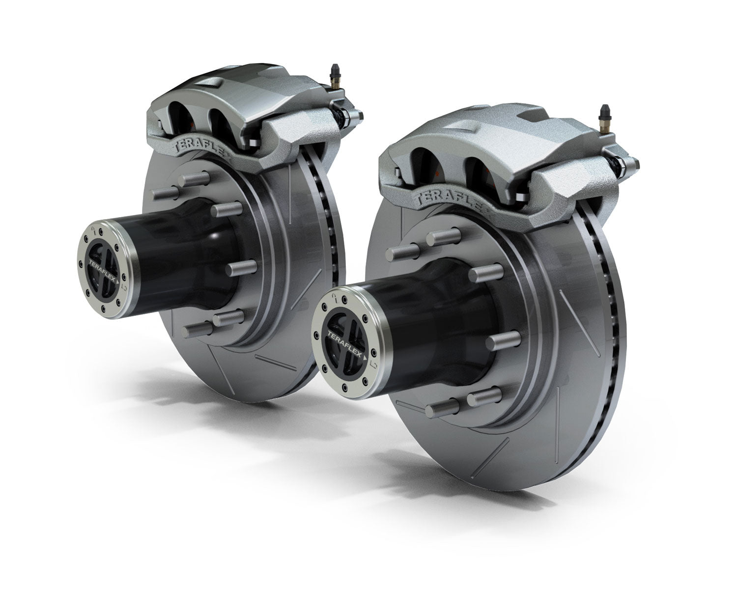 07-18 Wrangler JK Dana 30/44 Front Axle 8-Lug Locking Hub Conversion Kit w/ Slotted Big Brakes TeraFlex