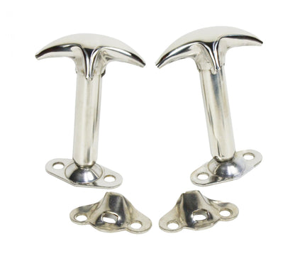 Jeep CJ/YJ Hood Catch Pair 55-95 CJ and Wrangler YJ Polished Silver Kentrol-2
