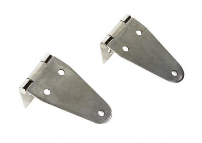 Jeep CJ/YJ Hood Hinge Pair 55-95 CJ and Wrangler YJ Polished Silver Kentrol-1