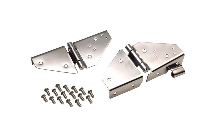 Kentrol Jeep CJ/YJ Windshield Hinge Pair 76-95 CJ and Wrangler YJ Polished Silver Kentrol